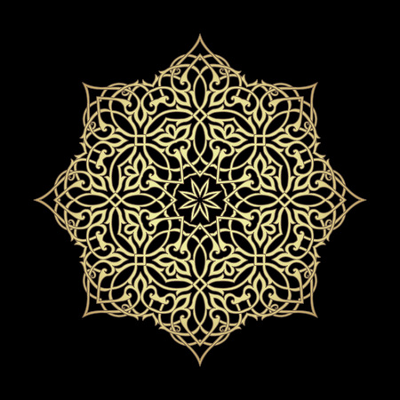 Decorative ornate round frame in Victorian style. Ornamental round border for wedding invitations and greeting cards.Vector illustrationのイラスト素材