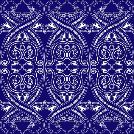 Seamless pattern with paisley.FLoral background.Traditional oriental filigree ornament.Vector illustration.のイラスト素材