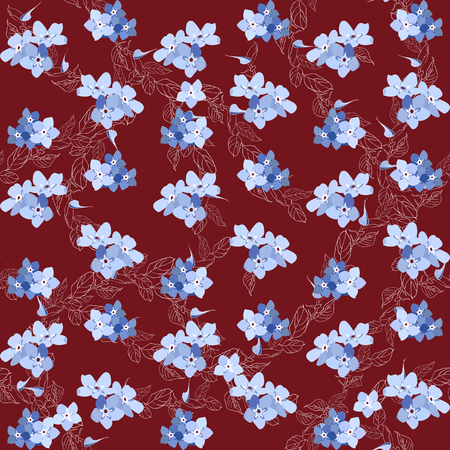 Seamless pattern colorful. Floral background. Forget me no flowers. Spring fresh abstract motifs. Vector illustrationのイラスト素材