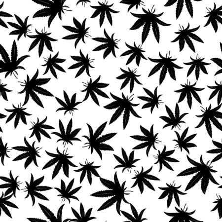 Hemp, marijuana, cannabis seamless pattern. High quality seamless pattern for printing.のイラスト素材