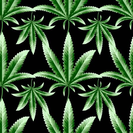 Hemp, marijuana, cannabis seamless pattern. High quality seamless pattern for printing.のイラスト素材