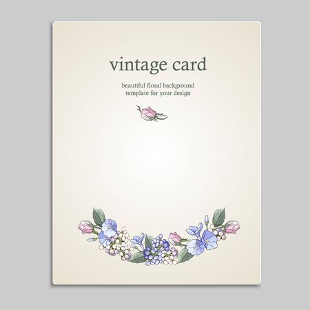 Frame with pink roses, leaves, buds. Flower frame. Floral motif border. Idea for event invitation, greeting card, cover, postcard, poster, banner. Editable template for wedding design. Vector illustrationのイラスト素材