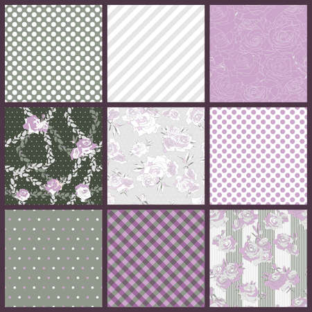 rose flowers. Vector illustrations seamless patterns. Print designs