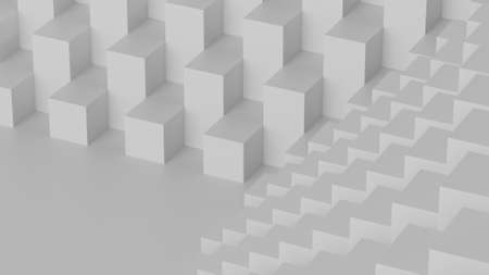 3D White background made of cubes-の写真素材