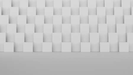 3D White background made of cubes-の写真素材