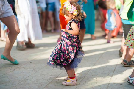 Happy children on the party outdoors, summer.のeditorial素材