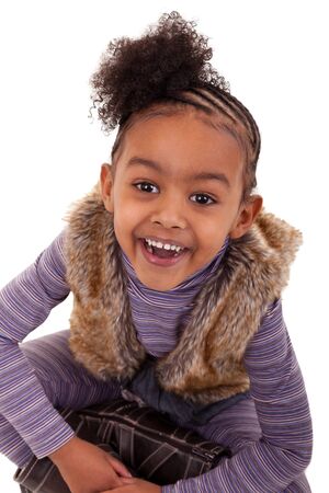cute little african girl smilingの写真素材
