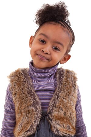 cute african american girl smilingの写真素材