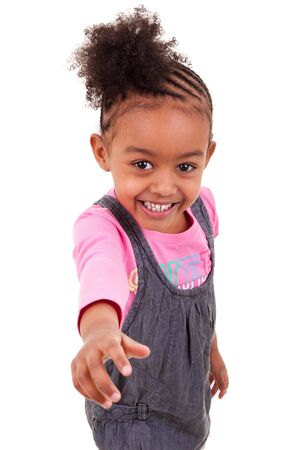 cute little african american girl smilingの写真素材