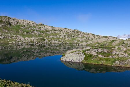 Moutain lake of Chamonix in Franceの写真素材
