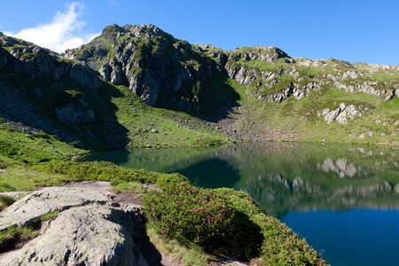 Moutain lake of Chamonix in Franceの写真素材