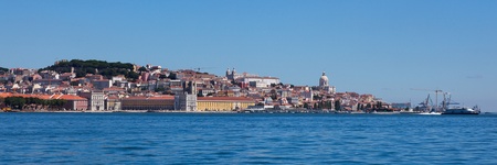 Panoramic view of old Lisbon in Portugalの写真素材