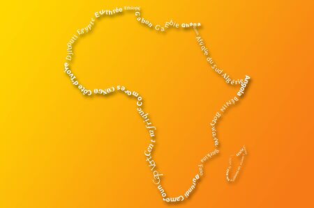 Typograhpy Illustration of africa mapの写真素材