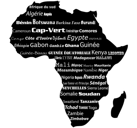 Typograhpy Illustration of africa mapの写真素材