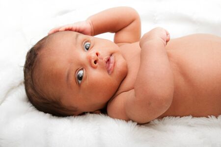 Portrait of a cute mixed race baby