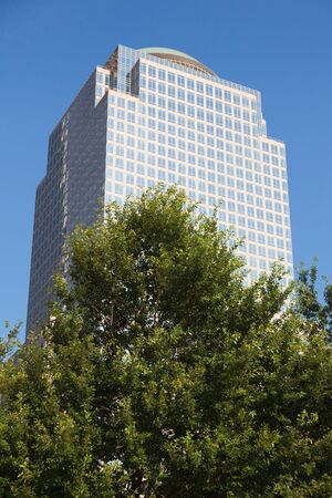 New York City building behind treesのeditorial素材