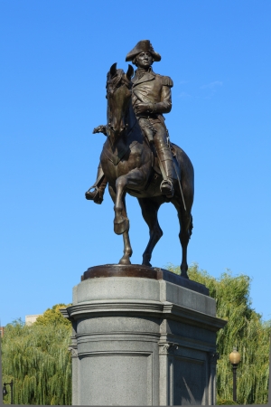 George Washington statue in Common Park  in Boston Massachusettsの写真素材