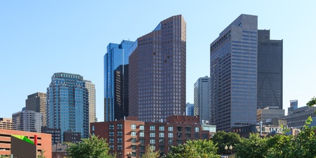 Skyline of the financial district of Boston, Massachusetts - USAの写真素材