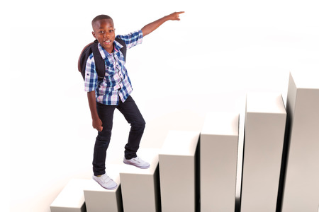 African American school boy, isolated on white background - Black peopleの写真素材