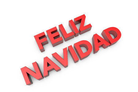 3d computer generated feliz navidad textの写真素材