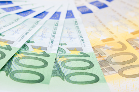 Euro banknotes  spread over the floor - European currencyの写真素材