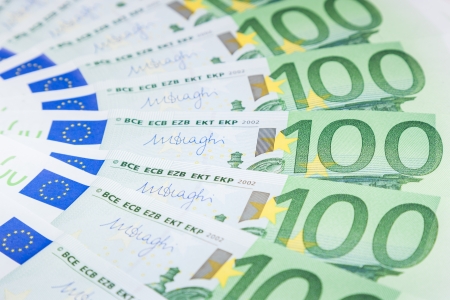 Euro banknotes  spread over the floor - European currencyの写真素材