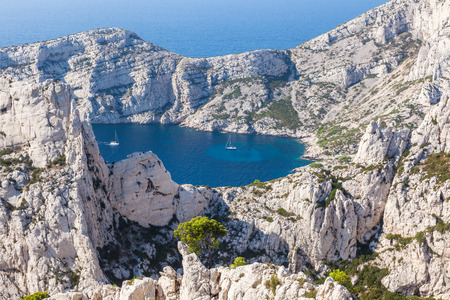 Calanques near Marseille and Cassis in south of Franceの写真素材