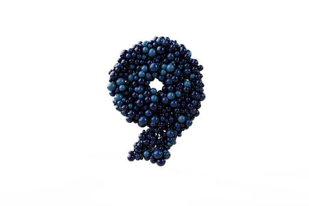 Number nine shape  build with ball particles, over white background