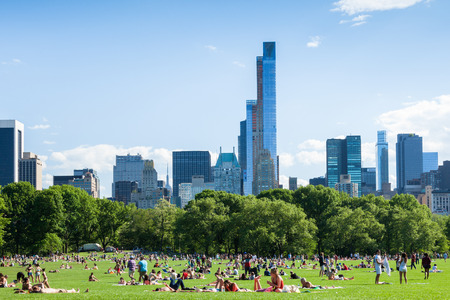 People resting in central park - New York - USAの写真素材