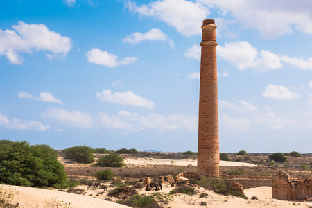 Fabric  ruin in Chaves beach Praia de Chaves in Boavista Cape Verde - Cabo Verdeの写真素材
