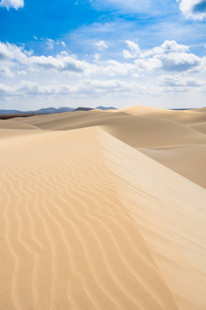 Sand dunes in Viana desert - Deserto de Viana in Boavista - Cape Verde - Cabo Verdeの写真素材