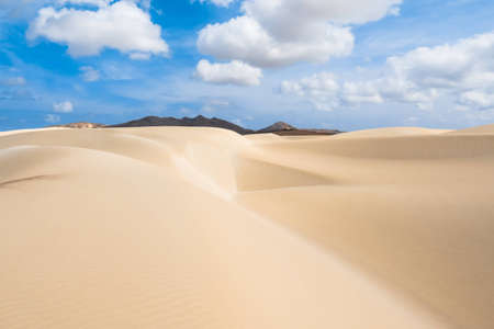 Sand dunes in Viana desert - Deserto de Viana in Boavista - Cape Verde - Cabo Verdeの写真素材