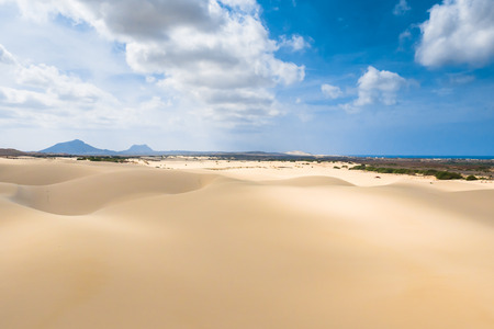 Sand dunes in Viana desert - Deserto de Viana in Boavista - Cape Verde - Cabo Verdeの写真素材