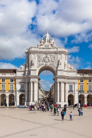 Commerce square - Praca do commercio in Lisbon - Portugalの写真素材