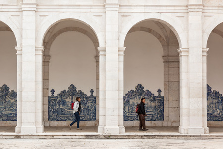 Sao vicente de fora architectural details in Lisbon, Portugalの写真素材