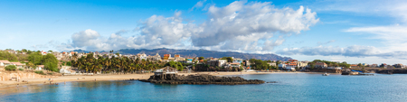 Panoramic view of Tarrafal beach in Santiago island in Cape Verde - Cabo Verde