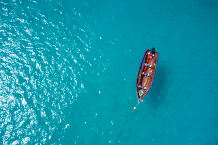 Traditional fisher boat in Santa Maria  in Sal Island in Cape Verde - Cabo Verde