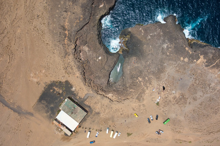 Aerial view of Buracona  in sal Island Cape Verde - Cabo Verdeの写真素材