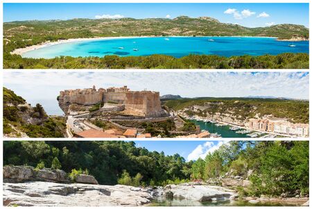 Photo collage of Corsica landscape in Franceの写真素材