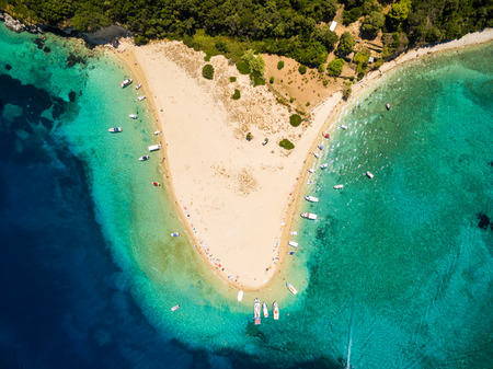 Aerial view of Marathonisi Island in Zakynthos (Zante) island, in Greece