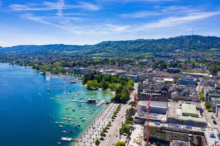 Aerial view of Zurich  city in Switzerlandの写真素材