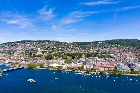 Aerial view of Zurich  city in Switzerlandの写真素材