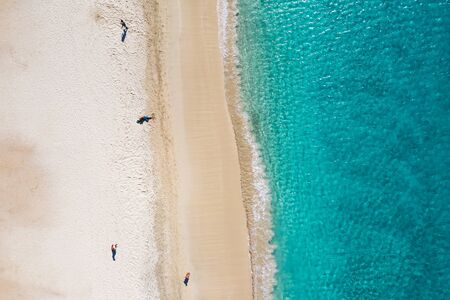 Aerial view of Laginha beach in Mindelo city in Sao Vicente Island in Cape Verdeの写真素材