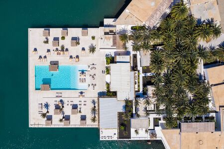 Aerial view of Laginha beach in Mindelo city in Sao Vicente Island in Cape Verdeの写真素材