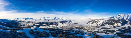 Ski station in Megeve (MegÃ¨ve)  in Haute Savoie in French Alps of Franceの写真素材