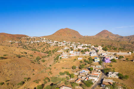 Aerial view of Rebeirao Manuel in Santiago island in Cape Verde - Cabo Verdeの写真素材