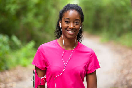 African american woman jogger portrait - Fitness, people and healthy lifestyleの写真素材