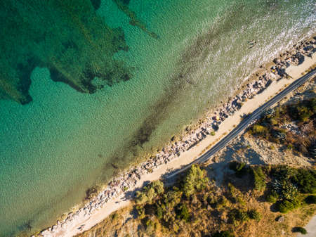 Aerial view of Keri city in Zante (zakynthos) island, in Greeceの写真素材