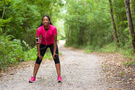 African american woman jogger portrait - Fitness, people and healthy lifestyleの写真素材
