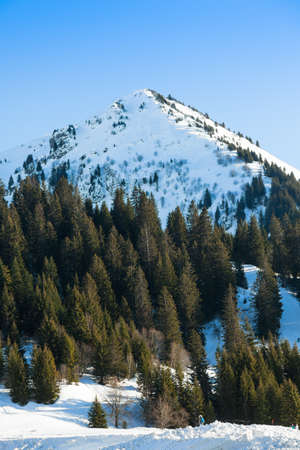 Ski station in Megeve (MegÃ¨ve) in Haute Savoie in French Alps of Franceの写真素材